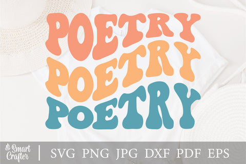 Poetry svg, Wavy Groovy svg, style Stacked svg, EPS PNG Cricut Instant Download SVG Fauz 