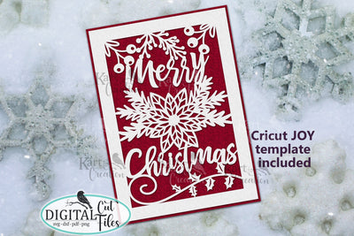 Poinsettia Christmas card svg Cricut Joy Maker Explore Air SVG kartcreationii 