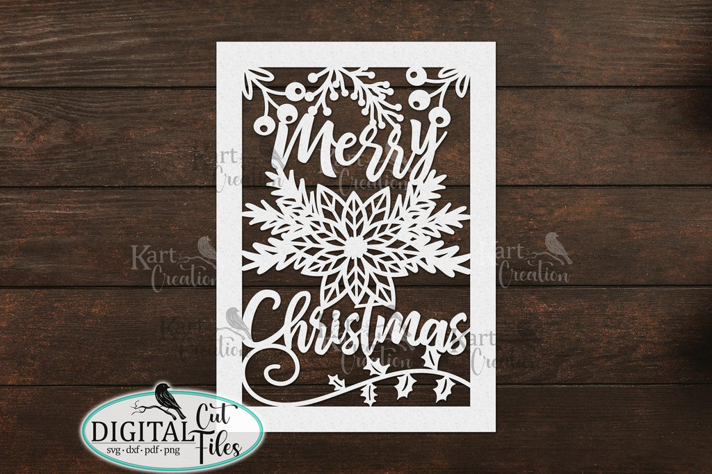 Poinsettia Christmas card svg Cricut Joy Maker Explore Air - So Fontsy