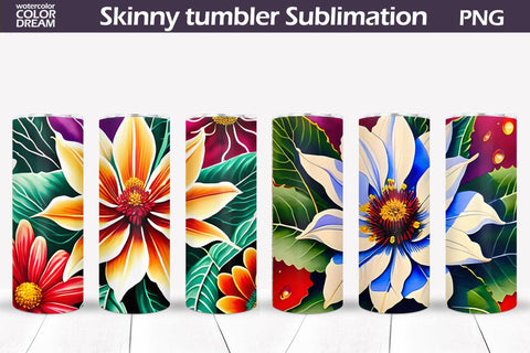 Poinsettia Flowers Tumbler | Christmas Tumbler Wrap Sublimation WatercolorColorDream 