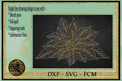 Poinsettia - Single line for Foil Quill Sketch DESIGN DrawnTogether with love 