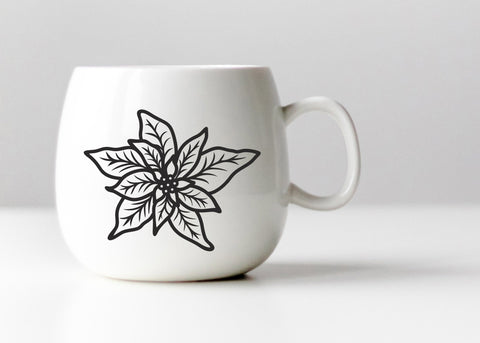 Poinsettia Svg file, Poinsettia Cut file, Christmas svg, Floral Christmas Vector, Christmas Flower, Flowers, Christmas Ornament Silhouette SVG BogeliaVector 