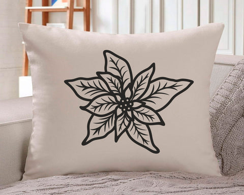 Poinsettia Svg file, Poinsettia Cut file, Christmas svg, Floral Christmas Vector, Christmas Flower, Flowers, Christmas Ornament Silhouette SVG BogeliaVector 