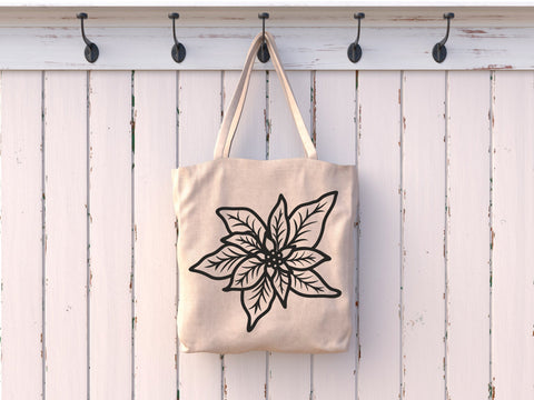 Poinsettia Svg file, Poinsettia Cut file, Christmas svg, Floral Christmas Vector, Christmas Flower, Flowers, Christmas Ornament Silhouette SVG BogeliaVector 