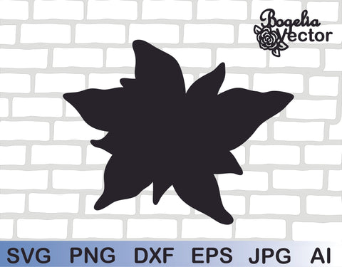 Poinsettia Svg file, Poinsettia Cut file, Christmas svg, Floral Christmas Vector, Christmas Flower, Flowers, Christmas Ornament Silhouette SVG BogeliaVector 