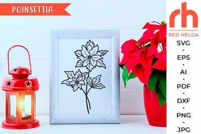 Poinsettia SVG - Sagittarius Flower Cut File SVG RedHelgaArt 