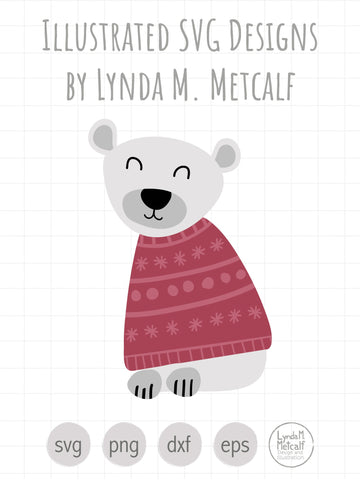 Polar Bear in Sweater SVG SVG Lynda M Metcalf 