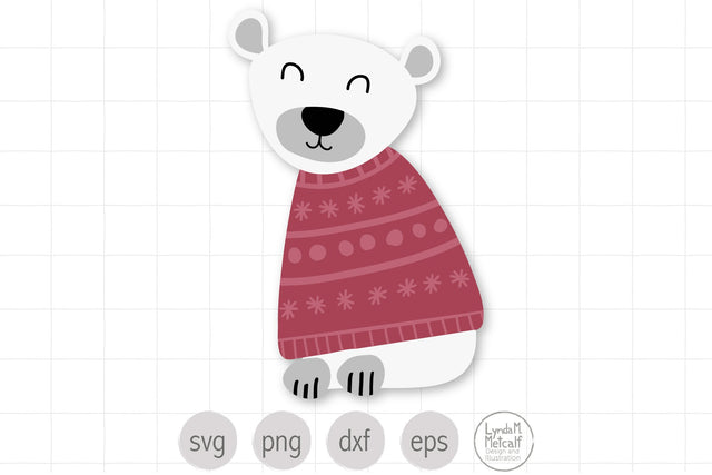 Polar Bear in Sweater SVG SVG Lynda M Metcalf 