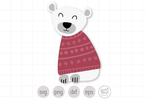 Polar Bear in Sweater SVG SVG Lynda M Metcalf 