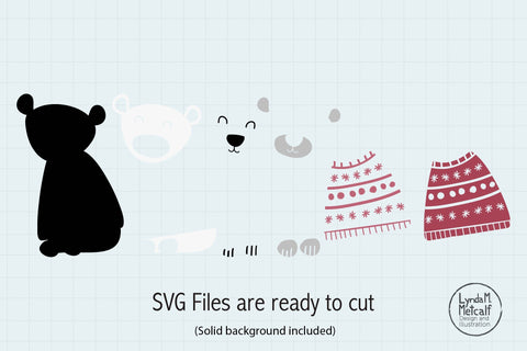 Polar Bear in Sweater SVG SVG Lynda M Metcalf 