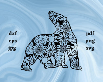 Polar Bear Mandala SVG Cut File SVG Northern Light SVG 