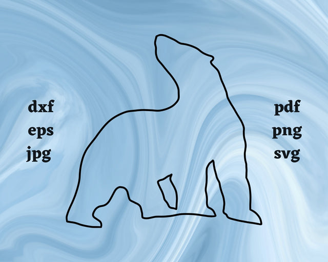 Polar Bear Outline SVG Cut File SVG Northern Light SVG 
