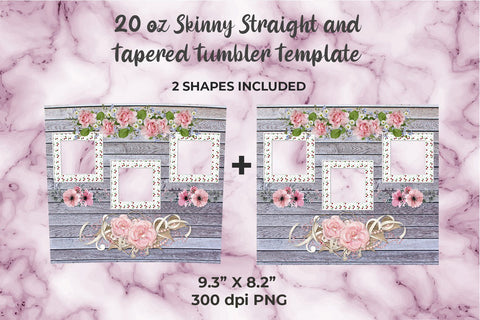 Polaroid Photo Skinny Tumbler Wrap Template 20oz SVG Sublimatiz Designs 