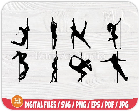 Pole Dancer SVG Bundle | Exotic Dancer Svg | Stripper Svg | Pole Dance Clipart | Dancer Silhouette SVG TonisArtStudio 