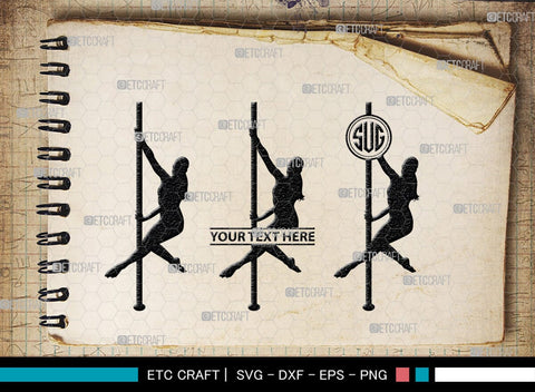 Pole Dancers monogram, Pole Dancers Silhouette, Pole Dancers SVG, Sexy Girls Svg, Strip Party Svg Bundle, SB00124 SVG ETC Craft 