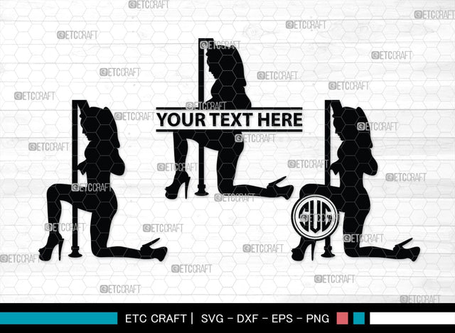 Pole Dancers monogram, Pole Dancers Silhouette, Pole Dancers SVG, Sexy Girls Svg, Strip Party Svg Bundle, SB00124 SVG ETC Craft 