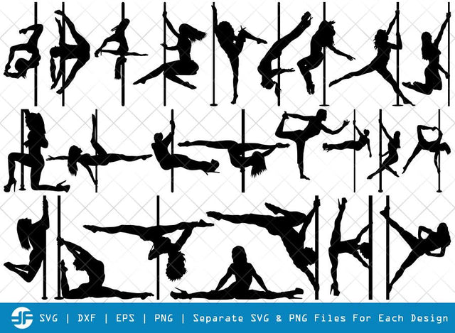 Pole Dancers SVG Cut Files | Sexy Woman Silhouette Bundle SVG ETC Craft 