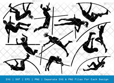 Pole Vault SVG, Pole Vault Silhouette, Sports Svg, Pole Vault Event Svg, Women Pole Vault Svg, Pole jumping Svg, Pole vaulter Svg, Pole Vault Bundle SVG ETC Craft 