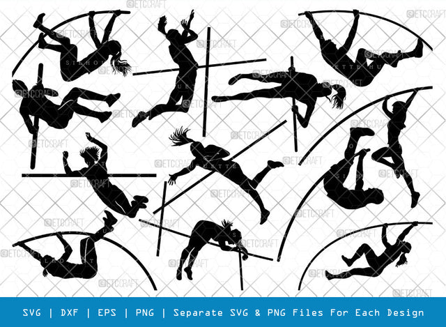 Pole Vault SVG, Pole Vault Silhouette, Sports Svg, Pole Vault Event Svg, Women Pole Vault Svg, Pole jumping Svg, Pole vaulter Svg, Pole Vault Bundle SVG ETC Craft 
