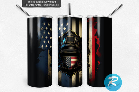 Police And Firefighter 20 oz / 30 oz Tumbler PNG Sublimation Regulrcrative 