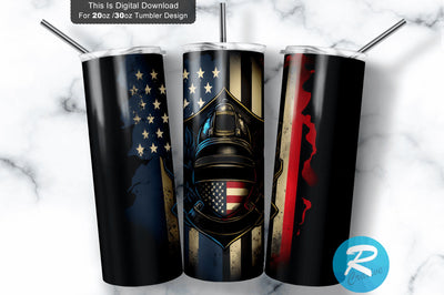 Police And Firefighter 20 oz / 30 oz Tumbler PNG Sublimation Regulrcrative 