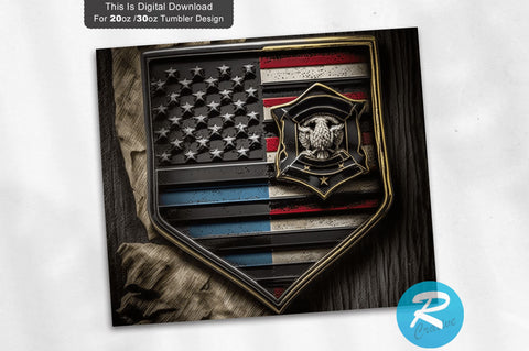 Police And Firefighter American 20 oz / 30 oz Tumbler PNG Sublimation Regulrcrative 