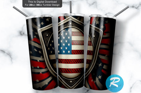 Police And Firefighter American Flag 20 oz / 30 oz Tumbler PNG Sublimation Regulrcrative 