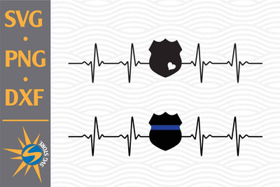 Police Badge Heartbeat SVG, PNG, DXF Digital Files Include SVG SVGStoreShop 
