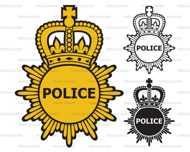 Police badge with royal crown SVG TribaliumArtSF 