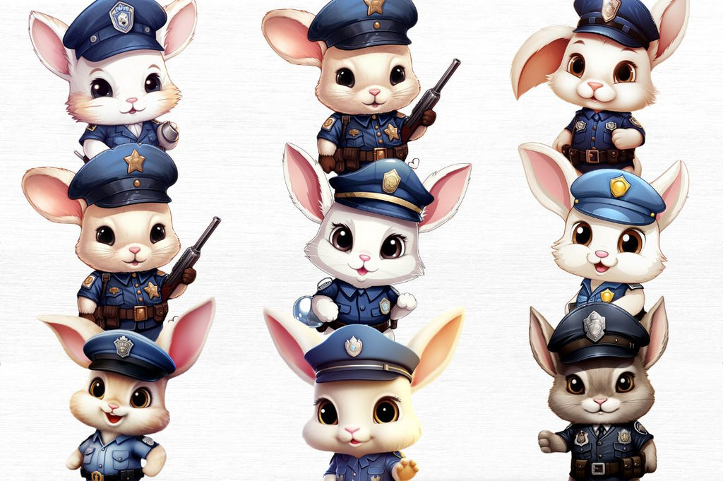 Police Rabbit Easter Police Bunny Cute Clipart - So Fontsy