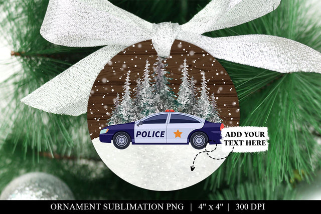 Police Christmas Ornament Sublimation Sublimation BijouBay 