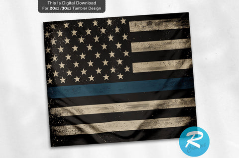 Police Flag Rustic American 20 oz / 30 oz Tumbler PNG Sublimation Regulrcrative 