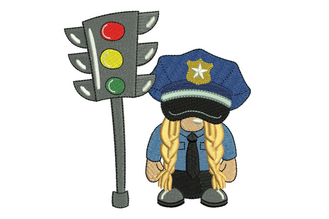 Police Girl Gnome Embroidery Design, Police Machine Embroidery Design, Cop Embroidery Embroidery/Applique DESIGNS NextEmbroidery 