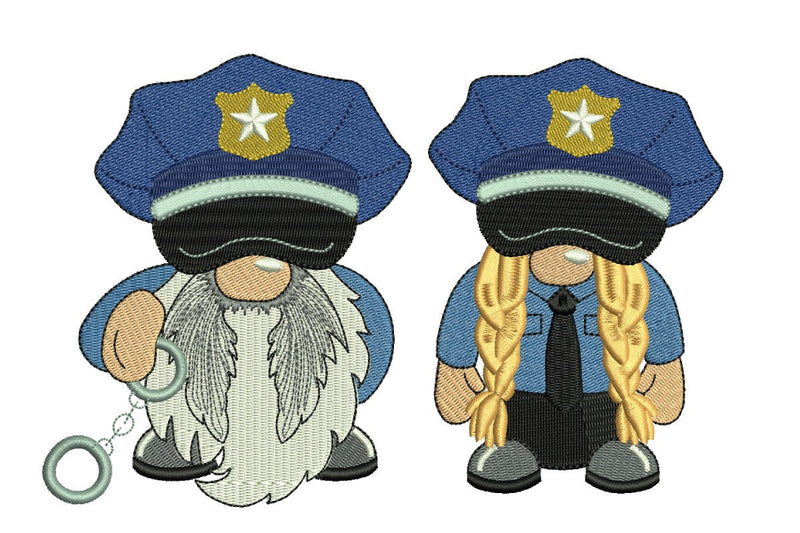 Police Gnomes Embroidery Design, Police Officer Machine Embroidery Design Embroidery/Applique DESIGNS NextEmbroidery 