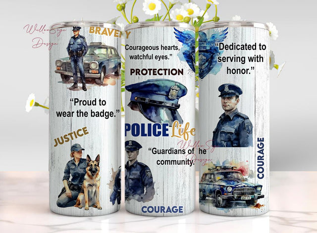 Police life 20oz Skinny Tumbler Sublimation Designs, Police PNG File Digital Download,Police life PNG, Police tumbler png Sublimation WillowSageDesign 