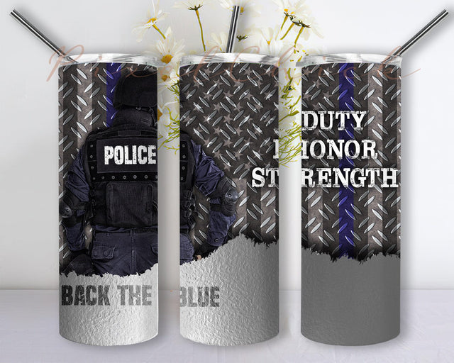 Police Officer 20oz Skinny Tumbler Png, Police Officer Gifts, Police Support Gift, Police Officer Tumbler, Support The Police Sublimation PixelChick 