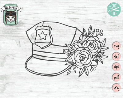 Police Officer Hat SVG Cut File SVG Wild Pilot 
