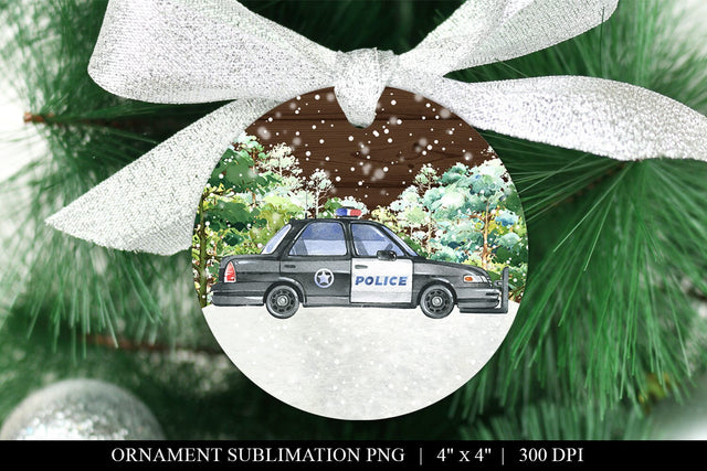 Police Ornament, First Responder Christmas Sublimation PNG Sublimation BijouBay 