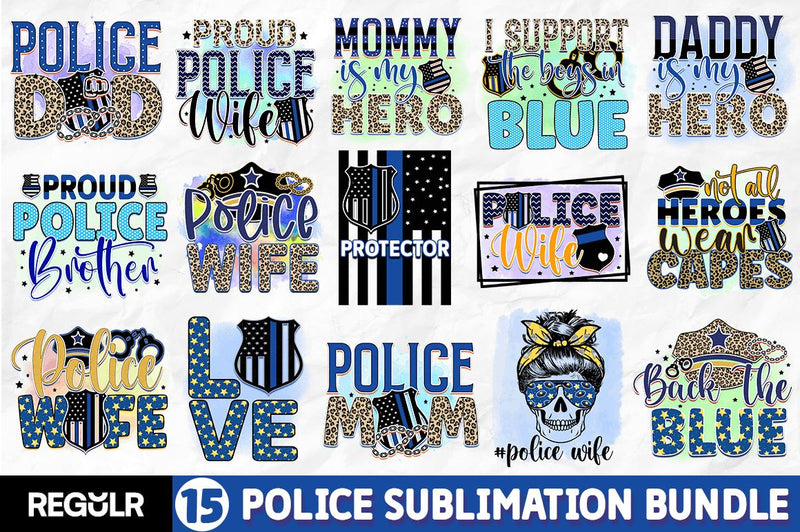 Police Sublimation Bundle Sublimation Regulrcrative 