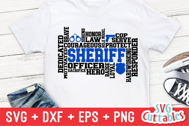 Police svg - Sheriff Word Art - Cut File - svg - eps - dxf - png - Subway Art - Silhouette - Cricut - Digital File SVG Svg Cuttables 