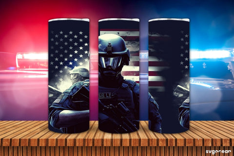 Police Tumbler Wrap | 20 oz | Sublimation SVG SvgOcean 