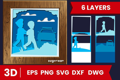 Police Work Shadow Box SVG SVG SvgOcean 