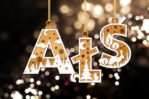 POLISH LETTERS Christmas Decorations Laser Cut Ornament, Multilayer Laser Cut Files, Mandala, Sign SVG, 3D Designs, Mini Design Bundles SVG LaserCutano 