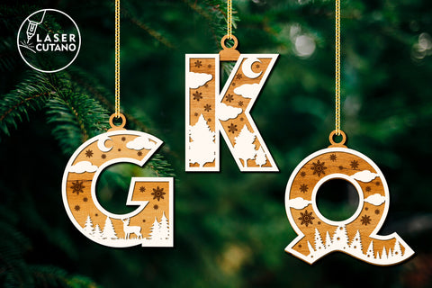 POLISH LETTERS Christmas Decorations Laser Cut Ornament, Multilayer Laser Cut Files, Mandala, Sign SVG, 3D Designs, Mini Design Bundles SVG LaserCutano 