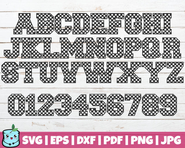 Polka Dot Alphabet And Numbers SVG MintyMarshmallows 