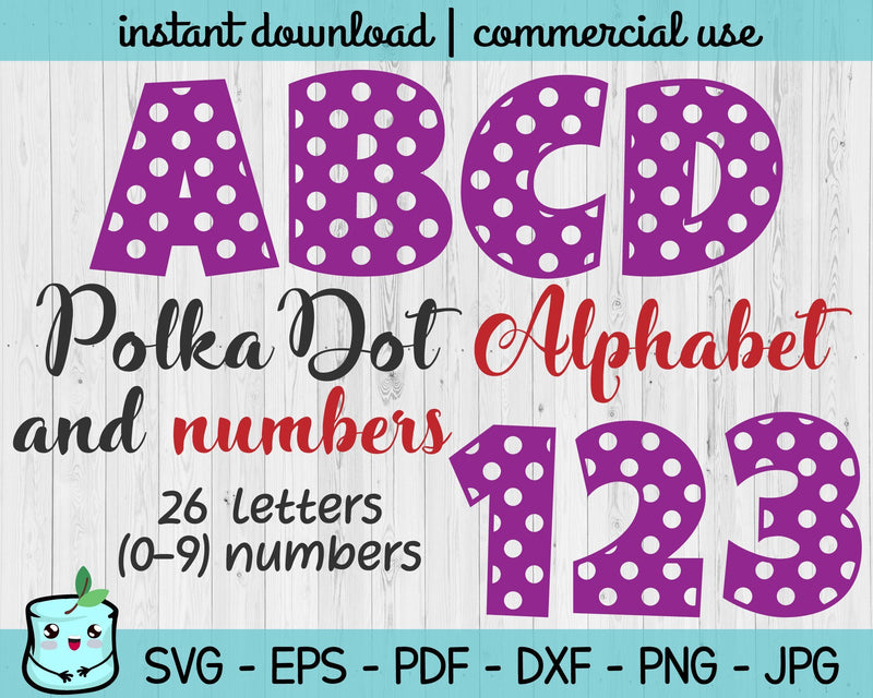 Polka Dot Alphabet And Numbers SVG MintyMarshmallows 