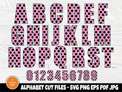 Polka dot alphabet, Polka dot font SVG Cut Files SVG TonisArtStudio 