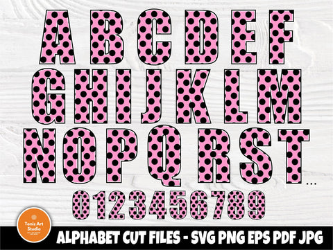 Polka dot alphabet, Polka dot font SVG Cut Files SVG TonisArtStudio 