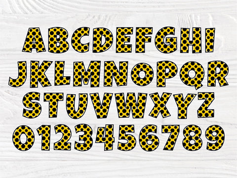 Polka Dot Alphabet SVG, Font Svg, Letters Cut File SVG TonisArtStudio 