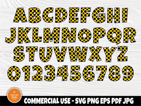 Polka Dot Alphabet SVG, Font Svg, Letters Cut File SVG TonisArtStudio 